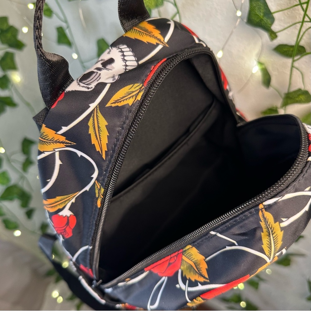 Skull And Rose Patterned Backpack - image 5